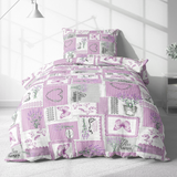 Baumwollbettwäsche TILDA LAVENDER 3-teiliges Set 140x200 cm