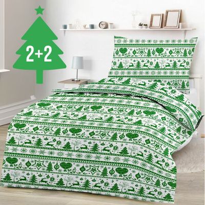 Baumwollbettwäsche SELEBRA GREEN 4-teiliges Set 140x200 cm