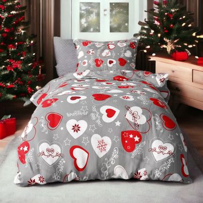 Flanellbettwäsche Homa ORA HEART 3-teiliges Set 140x200 cm