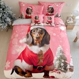 Baumwollbettwäsche Homa DOGGY EVE PINK 3-teiliges Set 140x200 cm