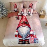 Baumwollbettwäsche Homa HOLIDAY RED SANTA 3-teiliges Set 140x200 cm