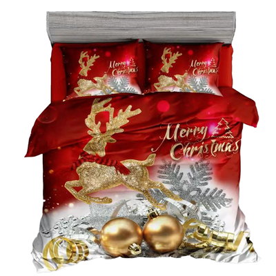 Baumwollbettwäsche Homa NATAL REINDEER 3-teiliges Set 140x200 cm