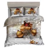 Baumwollbettwäsche Homa NAVIDAD GOLD 3-teiliges Set 140x200 cm