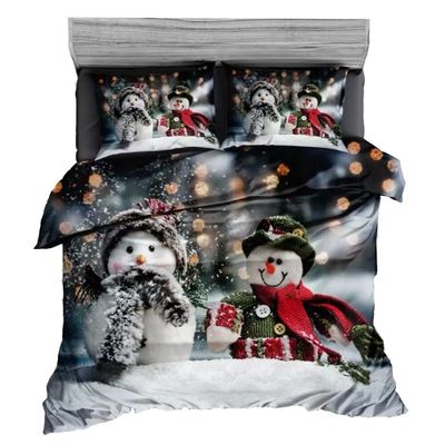 Baumwollbettwäsche Homa NAVIDAD SNOWMEN 7-teiliges Set 140x200 cm