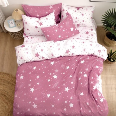 Bettwäsche Homa SILVIA STAR PINK 7-teiliges Set 140x200 cm